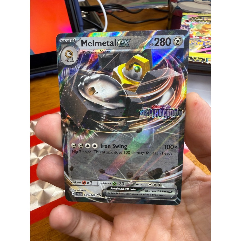 Pokemon Melmetal ex 105/142 Stellar Crown Double Rare Holo Metal Type Stage 1